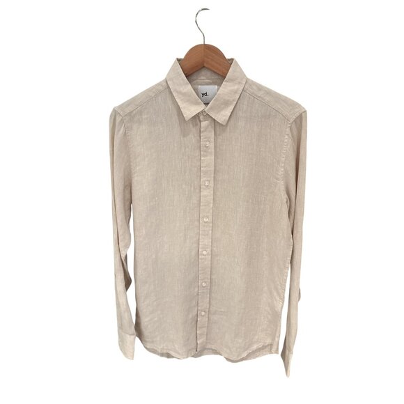 Yd. Other - Mens Beige Linen Button-Up Shirt By Yd. XS Long Sleeve Casual Wear